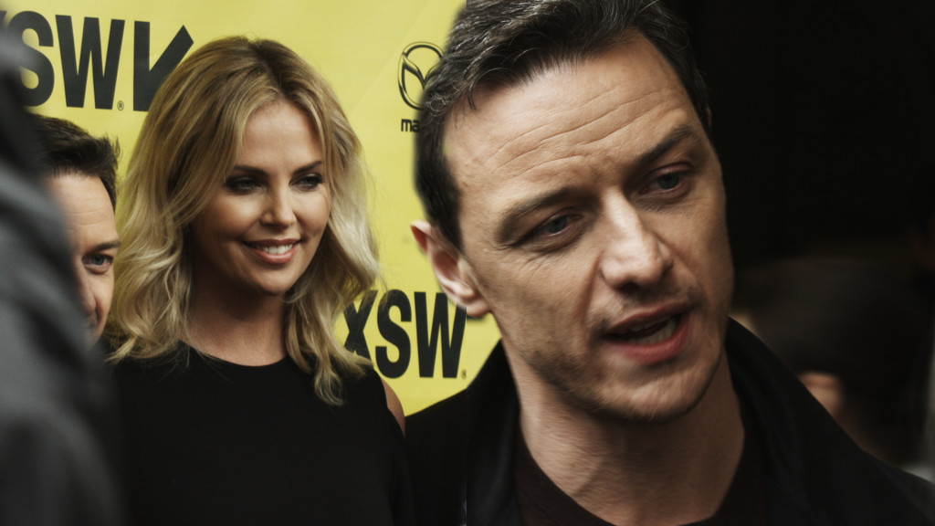 charlize theron, james mcavoy, sxsw, atomic blonde